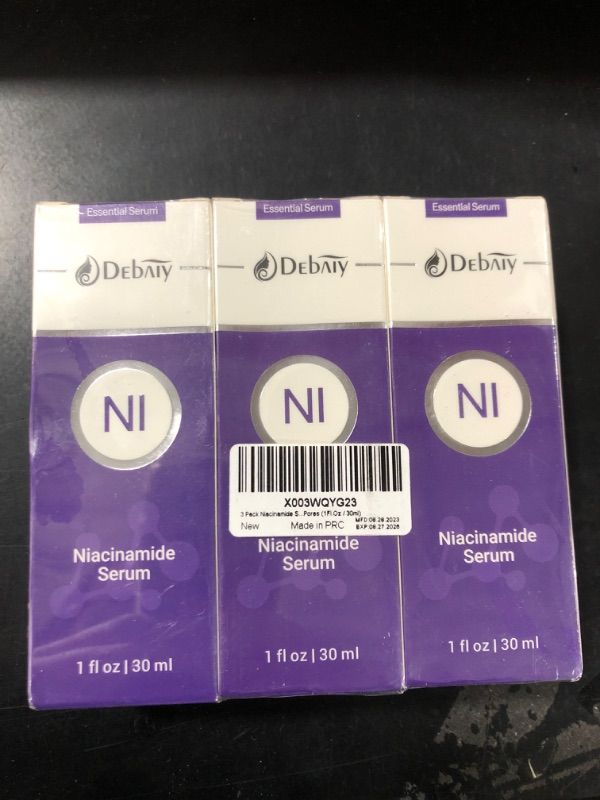 Photo 2 of 3 Pack Niacinamide Serum for Face Moisturizing Inhibits Melanin & Restore Skin Natural, Anti-Aging and Shrinks Pores (1Fl.Oz / 30ml) -- EXP 08/27/2026
