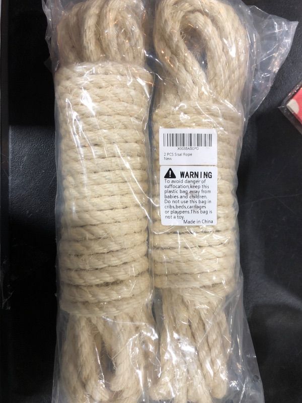Photo 2 of 2 PCS Natural Sisal Rope for Cat Scratcher Posts Replacement - DIY for Furniture Recovery & Tree Repair - Eco-Friendly & Safe - 2x40ft for 80ft Total Length
