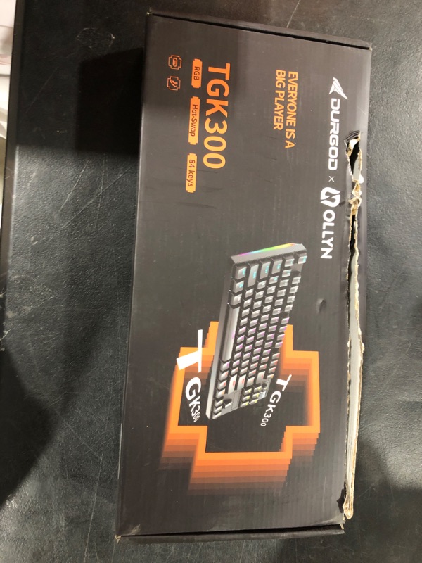 Photo 1 of DURGOD TGK 300 Mechanical Gaming Keyboard for Windows Mac PC Laptop Tablet, 84 Keys Wired Keyboard with Red Linear Switch, RGB Backlit and Volume Wheel, Hot Swappable, Durable PBT Keycap TGK300- Red Switch 84Keys+Volume Control Scroll Wheel
