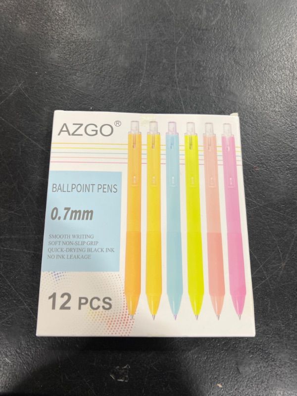 Photo 2 of AZGO Ballpoint Pens Black Ball Point Office Pens 0.7mm Point Pen for Woman and Man (12-count)