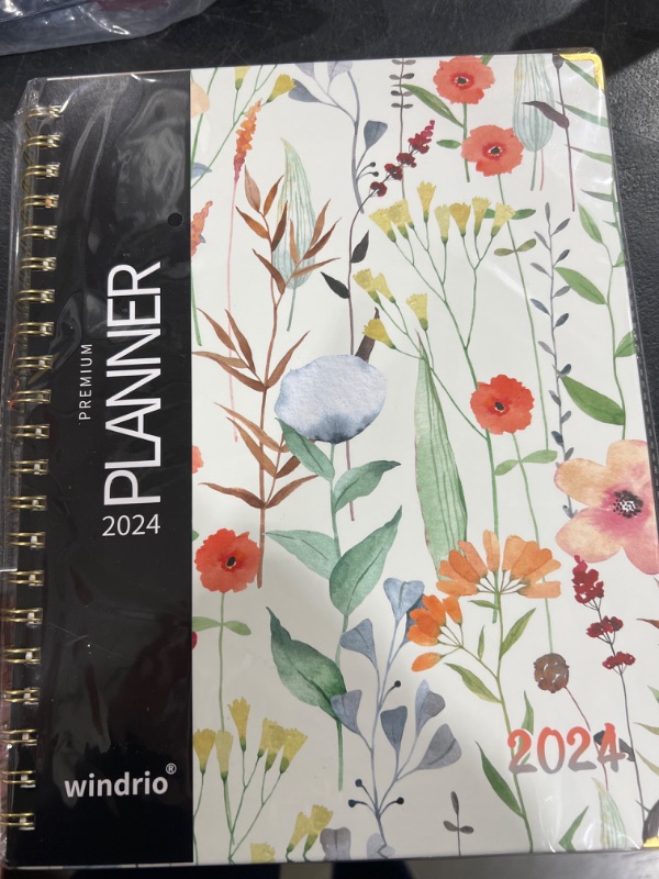 Photo 1 of Planner 2024 Daily Weekly Monthly Teacher Planner, 8.5"x11", Academic Hardcover Planner DEC 2023 to DEC 2024, 13-Month School Organizer, Spiral Notebook with Stickers, Inner Pocket, Coated Tabs Rainbow Petal LARGE: 8.5" x 11"