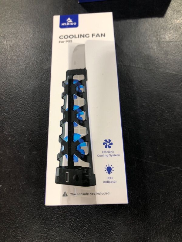 Photo 2 of NexiGo PS5 Accessories Cooling Fan [Auto On/Off] with LED Light, for Both Disc and Digital Editions, Efficient Cooling System, Compatible with Horizontal Stand