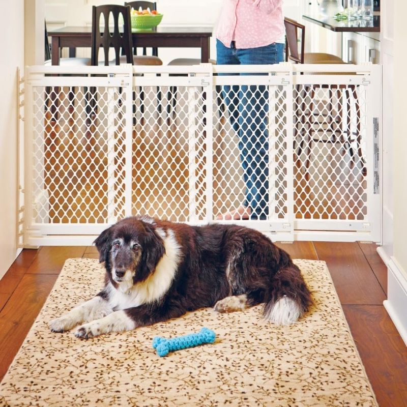 Photo 1 of 
North States MyPet Extra Wide Pet Gate: Smoothly Opens in Extra Wide Spaces. Fits 22" - 62" Wide. Hardware Mount. Made in USA. 31" Tall, Ivory