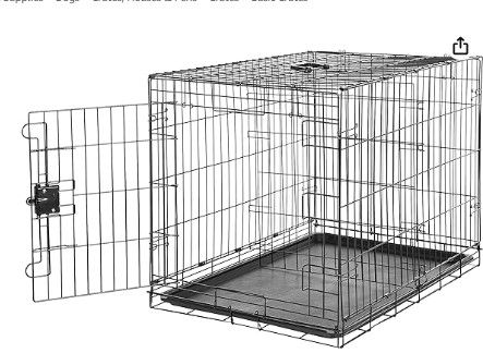 Photo 1 of Amazon Basics - Durable, Foldable Metal Wire Dog Crate with Tray