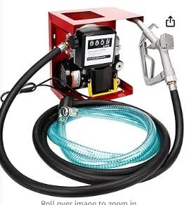 Photo 1 of 110 Volt 550W Electric Diesel Oil Fuel Transfer Pump Self Priming Display Meter with 13' ft Hose & Fuel Nozzle Kit