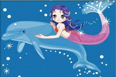 Photo 1 of Diy oil painting, paint by number kits for kids - Mermaid 20X30cm.