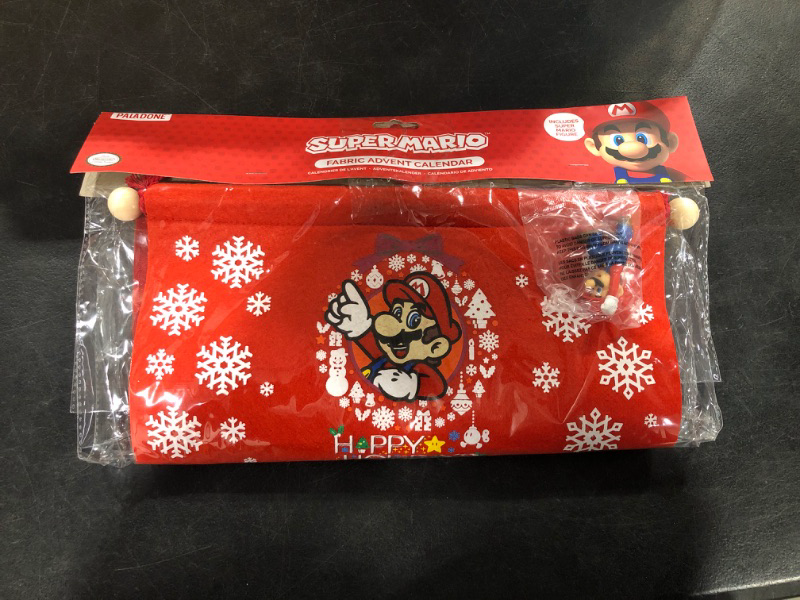 Photo 2 of Super Mario Fabric Advent Calendar 2023 with Mario Toy, 24 Days Nintendo Christmas Countdown, Reusable Felt Hanging Wall Decoration with Pockets