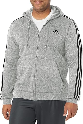 Photo 1 of adidas Men's Essentials 3-Stripes Fleece Full Zip Hoodie Large