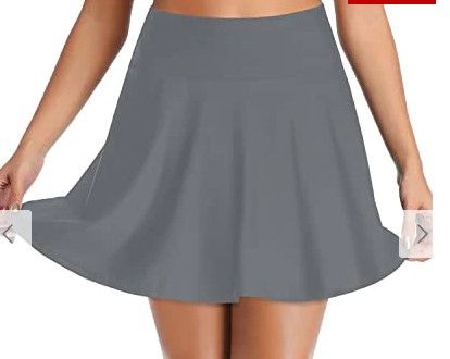 Photo 1 of Comfortable Elastic Waistband High Waisted Swim Skirt-Grey 1X