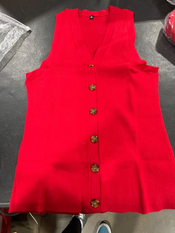 Photo 1 of button down red tank top xl