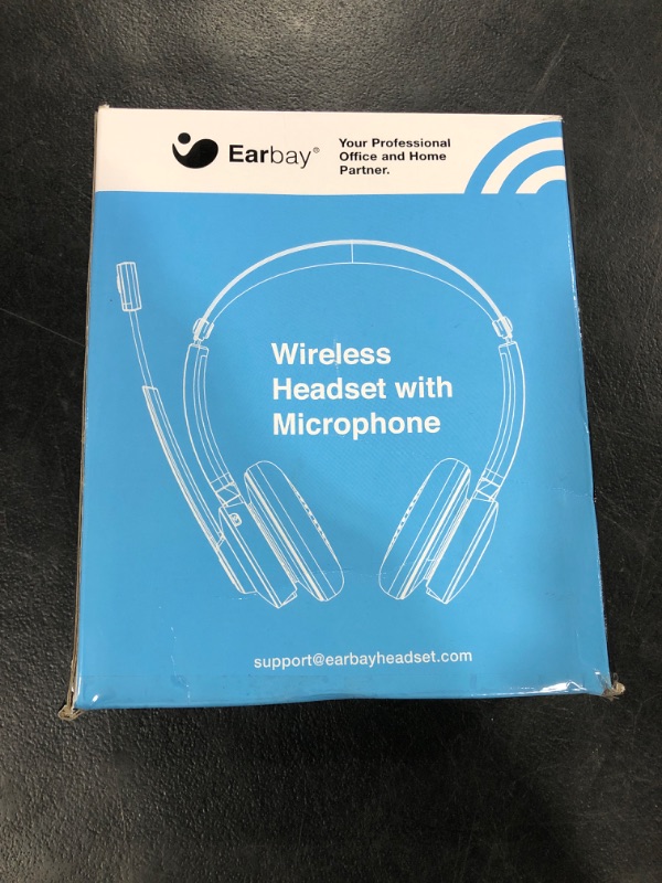 Photo 2 of Earbay Wireless Headset, Bluetooth Headsets with Microphone Noise Cancelling, On Ear Headphones with Mic Mute, Handsfree PC Headsets for Zoom/Ms Teams/Skype/Dual Connect/Laptop/iPhone/Tablet Gold