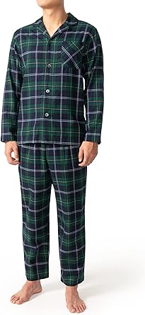 Photo 1 of DAVID ARCHY Men's Cotton Sleepwear Button-Down Pajamas Set Large