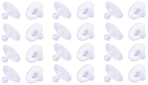 Photo 1 of 500 Pcs Back Earrings Rubber Earring Backs - Silicone Earring Backs Sukh Clear Plastic Rubber Earring Ear Safety Back Pads Bullet Clutch Stopper Replacement for Fish Hooks Earring Post Studs for Women