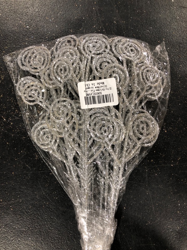 Photo 1 of 32 Pcs Gold Glitter Christmas Picks Christmas Tree Filler Branches, Candy Christmas Tree Sticks for Xmas Floral Picks Sprays Crafts Party Festive Home Tree Decorations
