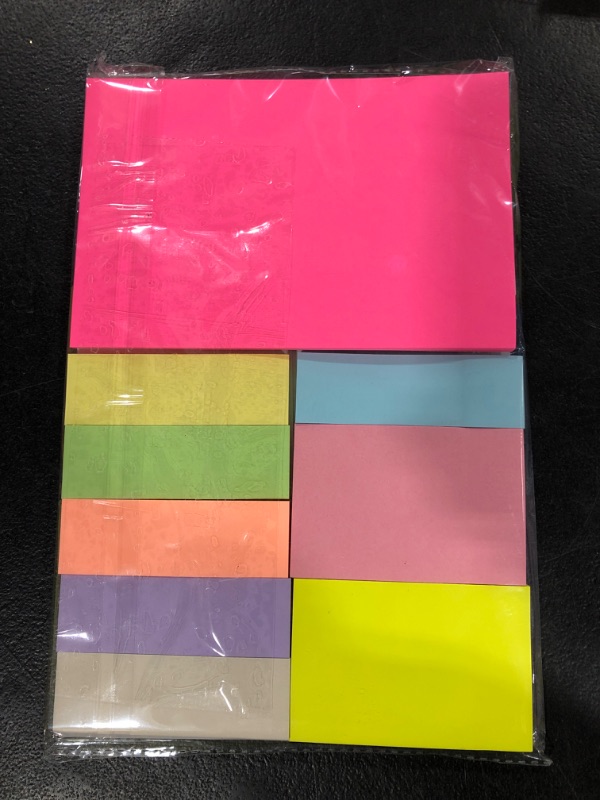 Photo 2 of 15 Pack Sticky Notes, 4 Sizes Colorful Sticky Note Pads, 50 Sheets/Book Bright Colors Self-Stick Notes Pads, Sticky Note for School, Office Supplies, Book Notes(13 Colors)