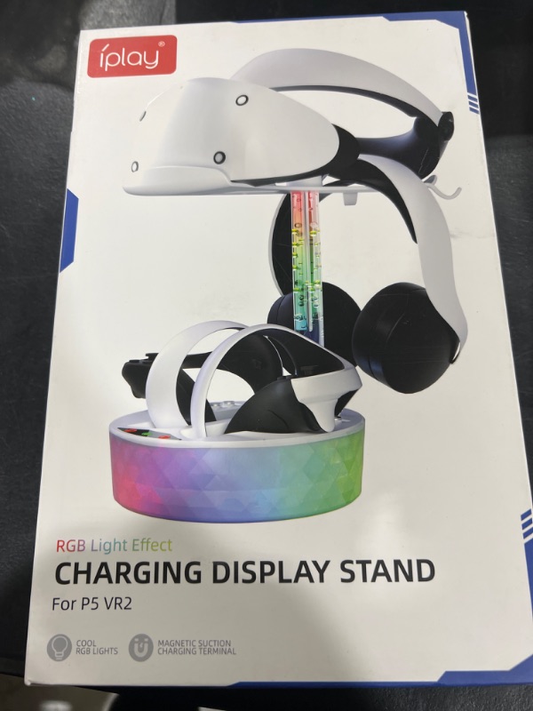 Photo 2 of Dxldfks Playstation VR2 Charging Dock, Charging Station for PS VR2 Accessories Controllers with Headset Holder Display Stand and RGB Light