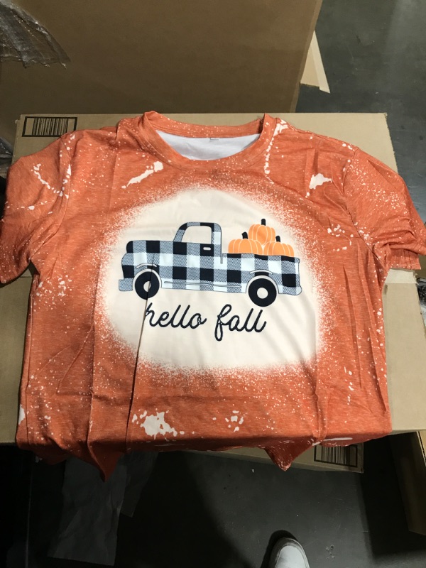 Photo 1 of It's Fall Y'all Shirts Women Halloween Leopard Pumpkin Short Sleeve T-Shirt Thanksgiving Casual Top Tees Small