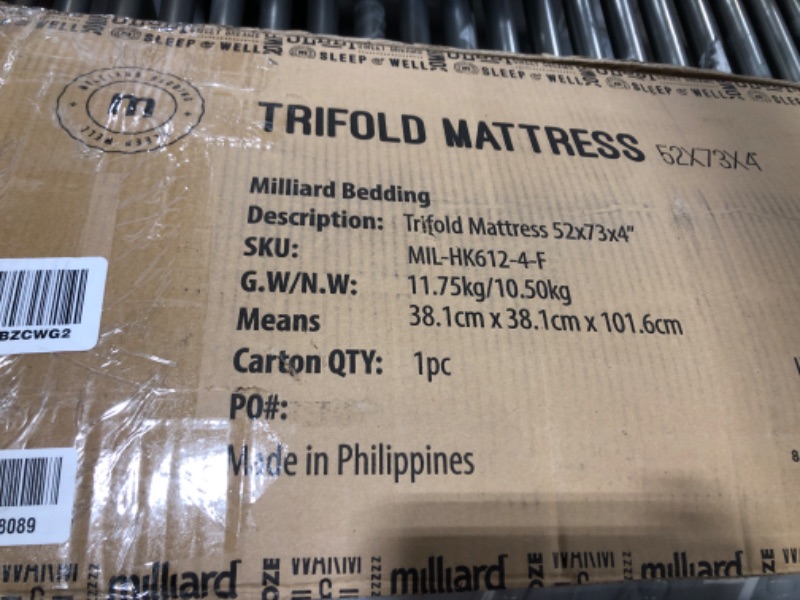 Photo 3 of  Full Size (75 Inches By 52 Inches By 4) Milliard Full Tri Folding Mattress 