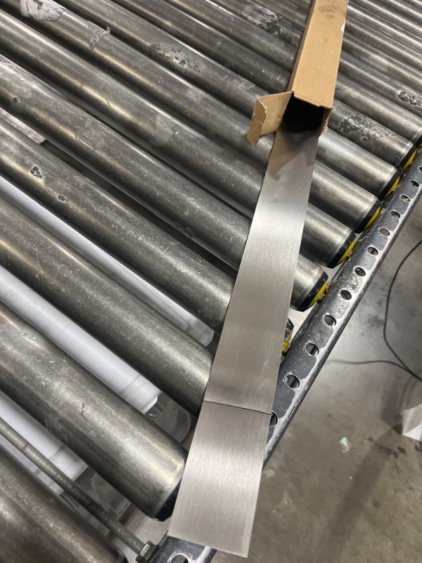 Photo 2 of 2 Pcs Stainless Steel Strips 304 Brushed Stainless Steel Finishing Sheet Metal Gap Filler Trim Strip for Kitchen DIY (silver, 2"×30") 2"×30" Silver