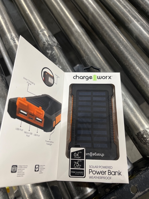 Photo 2 of Chargeworx 10000Mah Premium Solar Power Bank with Dual USB Ports