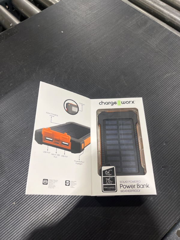 Photo 2 of Chargeworx Solar Powered 10000 mAh Power Bank
