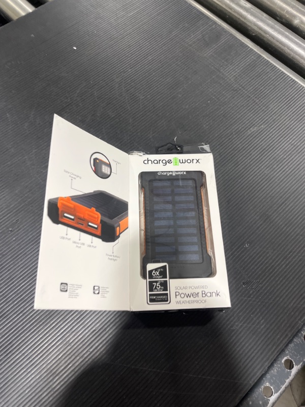 Photo 2 of Chargeworx Solar Powered 10000 mAh Power Bank
