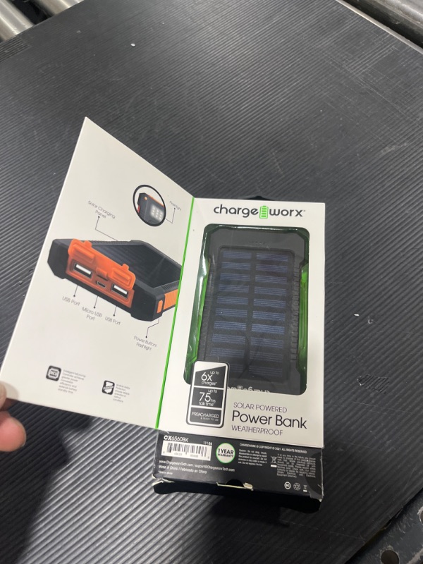 Photo 2 of Chargeworx Solar Powered 10000 mAh Power Bank
