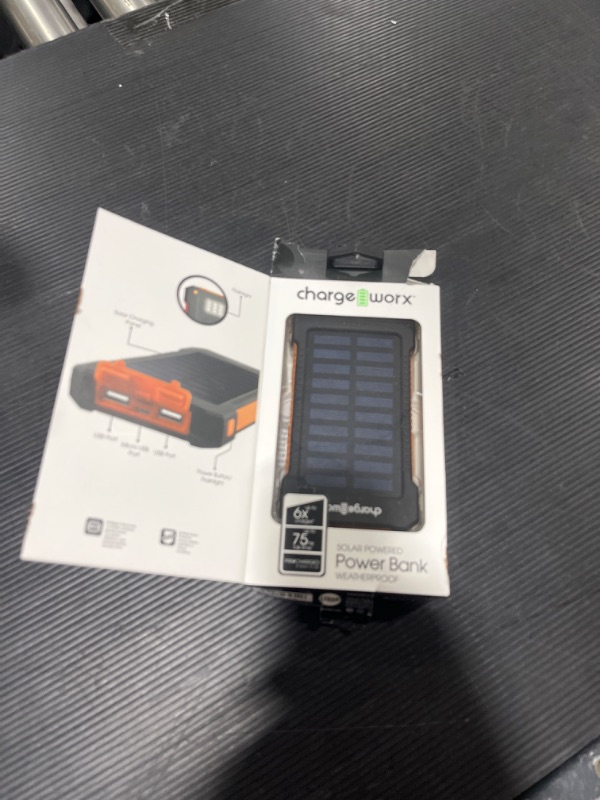 Photo 2 of Chargeworx Solar Powered 10000 mAh Power Bank
