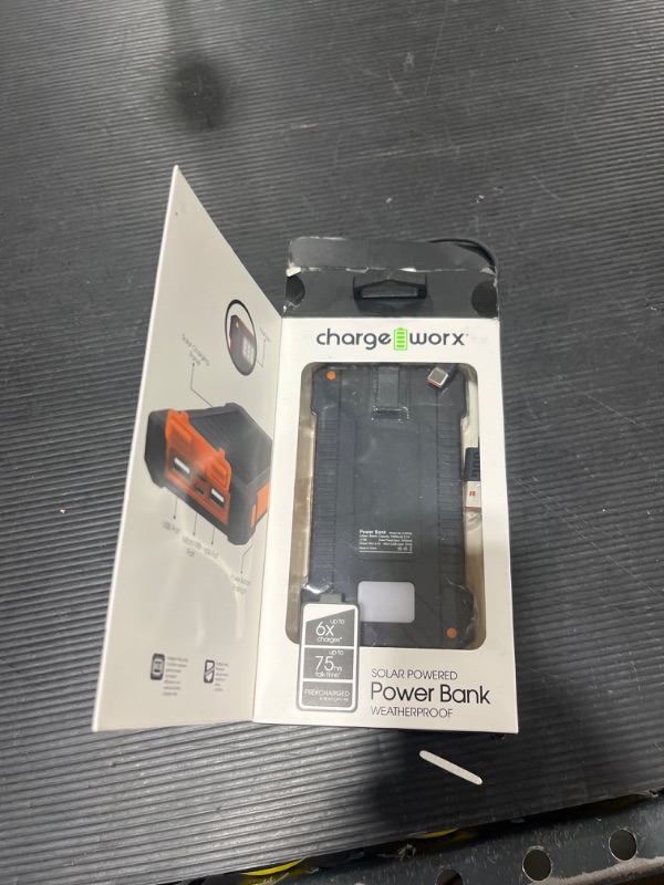 Photo 2 of Chargeworx Solar Powered 10000 mAh Power Bank
