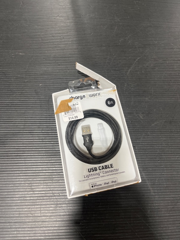 Photo 2 of ChargeWorx Lightning to USB Type-A Male Cable (6', Black)