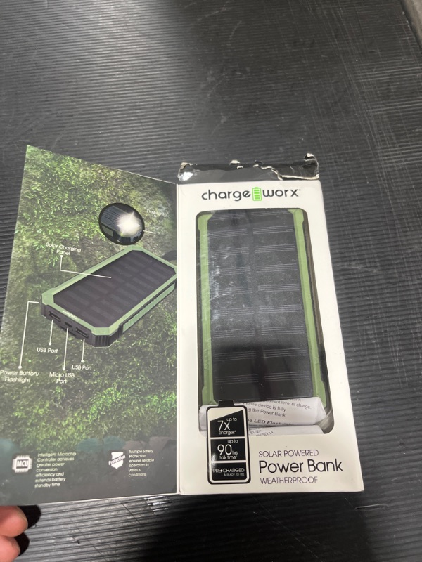 Photo 2 of 15,000mAh Solar Powered Waterproof Power Bank for USB Compatible Devices