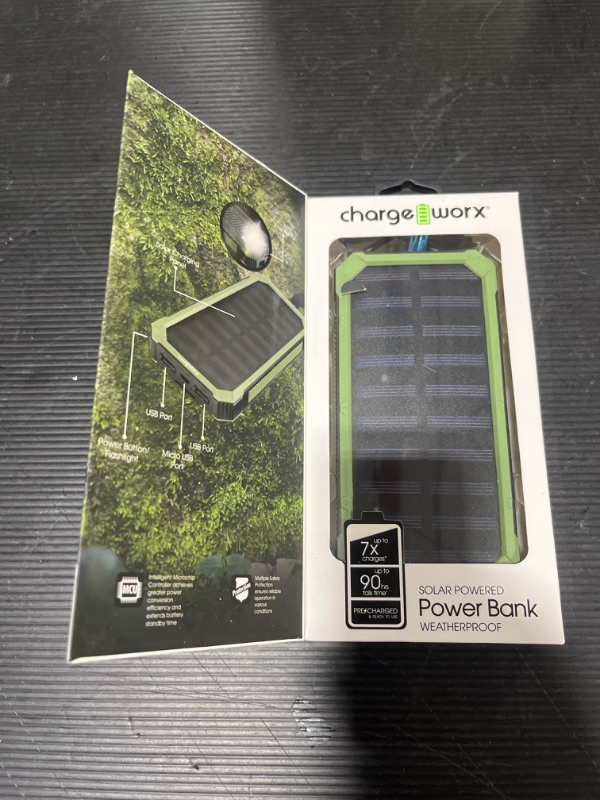 Photo 2 of 15,000mAh Solar Powered Waterproof Power Bank for USB Compatible Devices