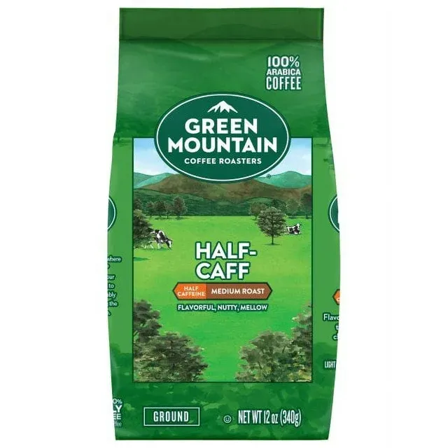 Photo 1 of 2 pack - Green Mountain Coffee Half Caff Keurig Single-Serve K Cup Pods, Medium Roast Coffee, Bagged 12oz., Half Caff, 12 Oz Ground Half-Caff 