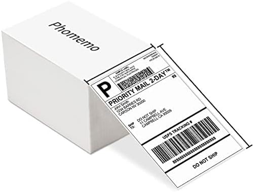 Photo 1 of Phomemo 4x6 Thermal Direct Shipping Label- Pack of 500 4''x 6'' Fan-Fold Labels-for Shipping Labels, Address, Mail, Product Logo