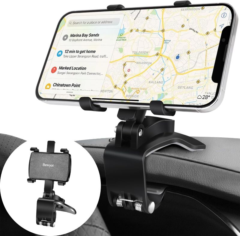 Photo 1 of  Car Phone Holder for Dashboard 360 Degree Rotation Multifunctional One Hand Operation Clip Design Phone Mount Compatible with 4-7 inch Smartphones