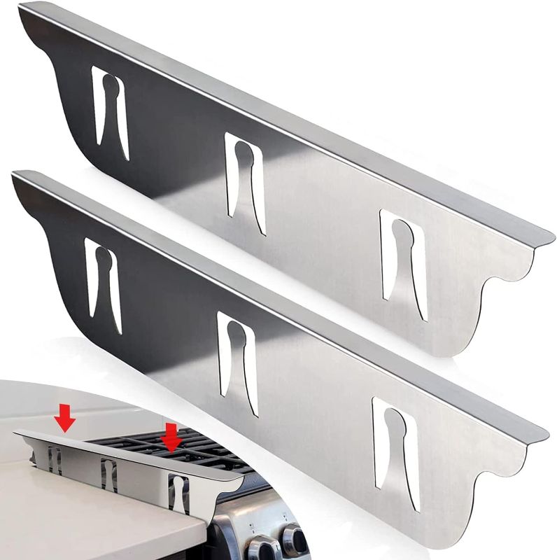 Photo 1 of  Stove Cover, Stove Guard, Stainless Steel Stove Gap Covers, Heat Resistant & Easy to Clean Stove Counter Gap Cover, Kitchen Stove Counter Gap Cover Eliminates Gap Between Counter & Appliances (2 pcs) 