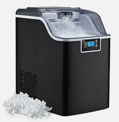 Photo 1 of  Countertop Nugget Ice Maker, 44 Lbs of Crunchy Pebble Ice Cubes A Day, Stainless Steel Tabletop Ice Machine with 24H Timer, Self-Cleaning, Small Portable Ice Maker Machine for Home, Office, Bar 