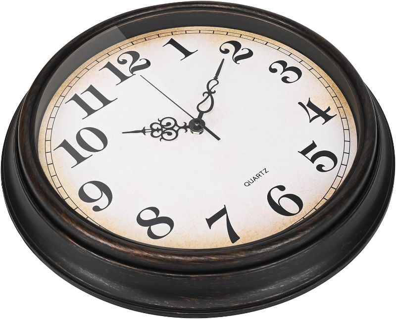 Photo 1 of Yoiolclc Large Wall Clock 16 Inch Silent Non-Ticking Vintage Wall Clocks Battery Operated for Living Room (Bronze)
