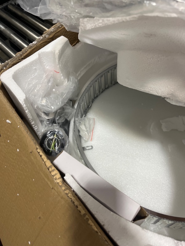 Photo 1 of STERREN 42 Inch Crystal Ceiling Fan with Light,Modern Retractable Flush Mount Low Profile Bladeless Chandelier Ceiling Fan with Lights and Remote for Bedroom Living Room Fandelier