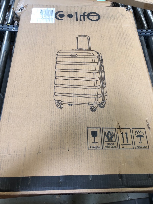 Photo 3 of COOLIFE Luggage 3 Piece Set Suitcase Spinner Hardshell Lightweight TSA Lock 4 Piece Set family set-orange