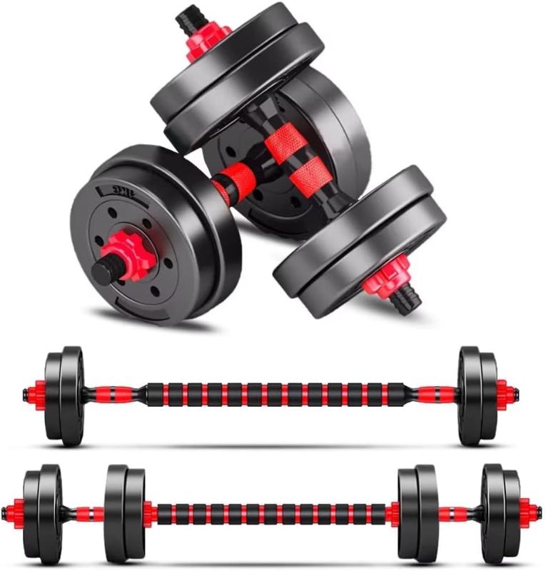Photo 1 of Adjustable-Dumbbells-Sets, 20/30/40/60/80lbs Free Weights-Dumbbells Set of 2 Convertible To Barbell A Pair of Lightweight for Home Gym,Women and Men Equipment
