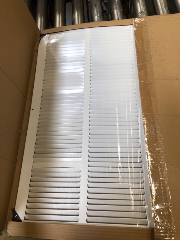 Photo 2 of Handua 24"W x 24"H [Duct Opening Size] Steel Return Air Grille (HD Series) Vent Cover Grill for Sidewall and Ceiling, White | Outer Dimensions: 25.75"W X 25.75"H for 24x24 Duct Opening 24"W x 24"H [Duct Opening]