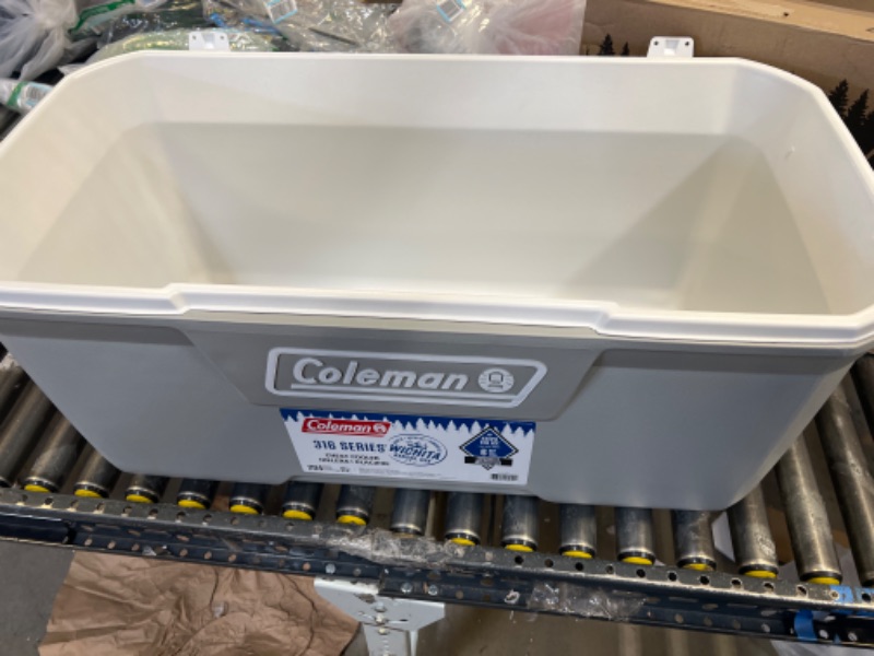 Photo 2 of Coleman 316 Series Insulated Portable Cooler with Heavy Duty Latches, Leak-Proof Outdoor High Capacity Hard Cooler, Keeps Ice for up to 5 Days Rock Grey 120qt