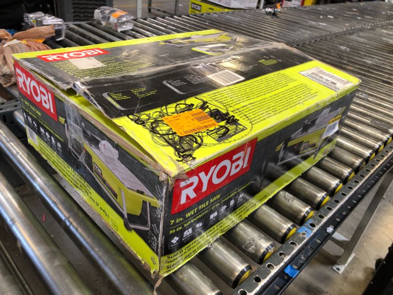 Photo 6 of Ryobi WS722 7 Inch 4.8 Amp Portable Tabletop Wet Tile Saw with Miter Guide and Induction Motor (New Open Box)