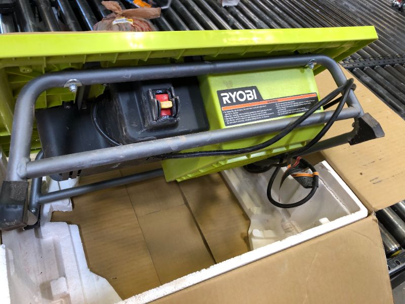 Photo 4 of Ryobi WS722 7 Inch 4.8 Amp Portable Tabletop Wet Tile Saw with Miter Guide and Induction Motor (New Open Box)