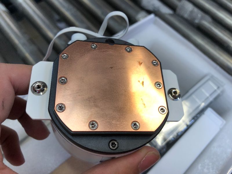 Photo 1 of ID-COOLING SL360 White CPU Liquid Cooler with Display, Customizable 2.1" LCD Display for Images or Performance Metrics, 360mm AIO Cooler, Three AF127 ARGB Fans, Fits Intel/AMD