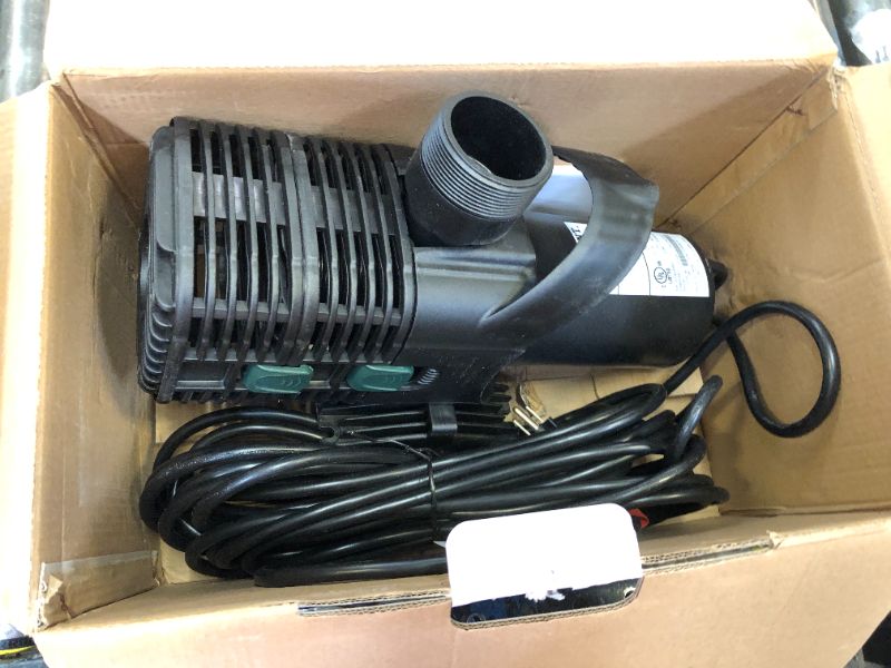 Photo 2 of Little Giant 566729 7365 GPH Wet Rotor Pump with 40-Ft. Cord for ponds up to 7300 Gallons, Black, F70-7300 7300 GPH