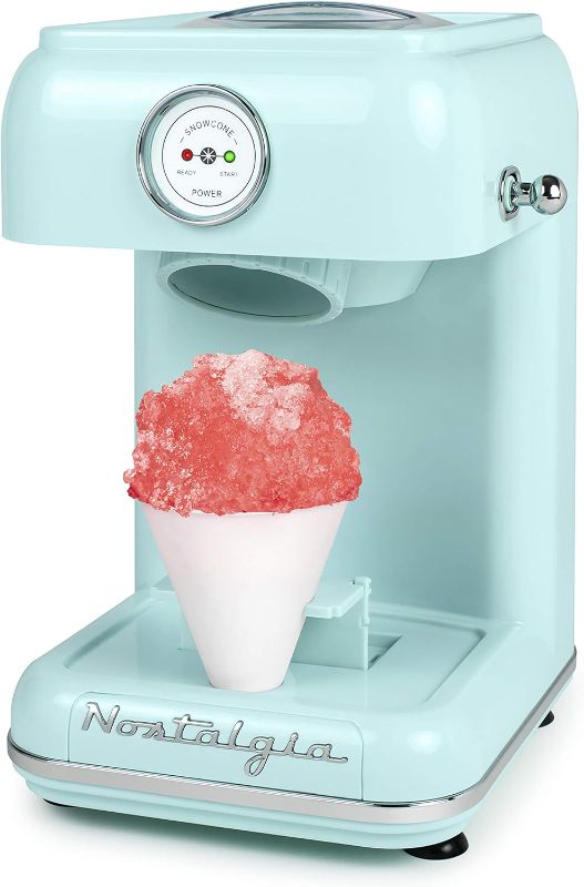 Photo 1 of Nostalgia Snow Cone Shaved Ice Machine - Retro Table-Top Slushie Machine - Includes 1 Reusable Plastic Cup - Aqua
