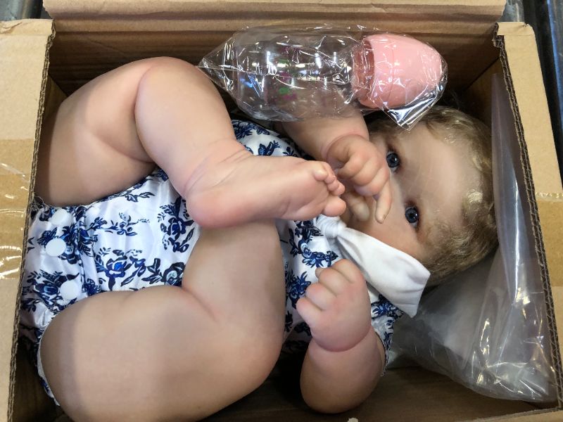 Photo 2 of Lifelike Reborn Baby Dolls, 24 inch Realistic Reborn Baby Dolls Girl Soft Vinyl and Cloth Body Real Life Newborn Baby Cute Dolls Gift Box for Kids Charlotte-24in-V-001