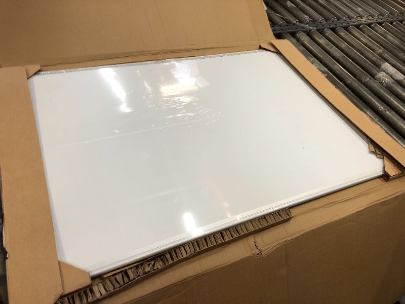 Photo 2 of Amazon Basics Magnetic Dry Erase White Board, 36 x 24-Inch Whiteboard - Silver Aluminum Frame 24" x 36" Magnetic, Aluminum Frame